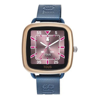 Reloj Tous smartwatch de acero IPRG rosa y brazalete de acero IP azul D-Connect