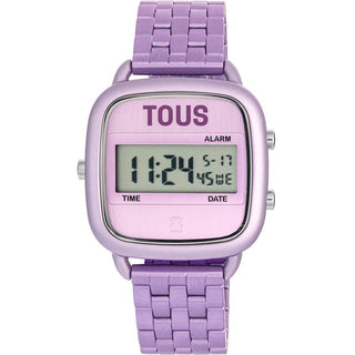 Reloj Tous digital con brazalete de aluminio en color malva D-Logo