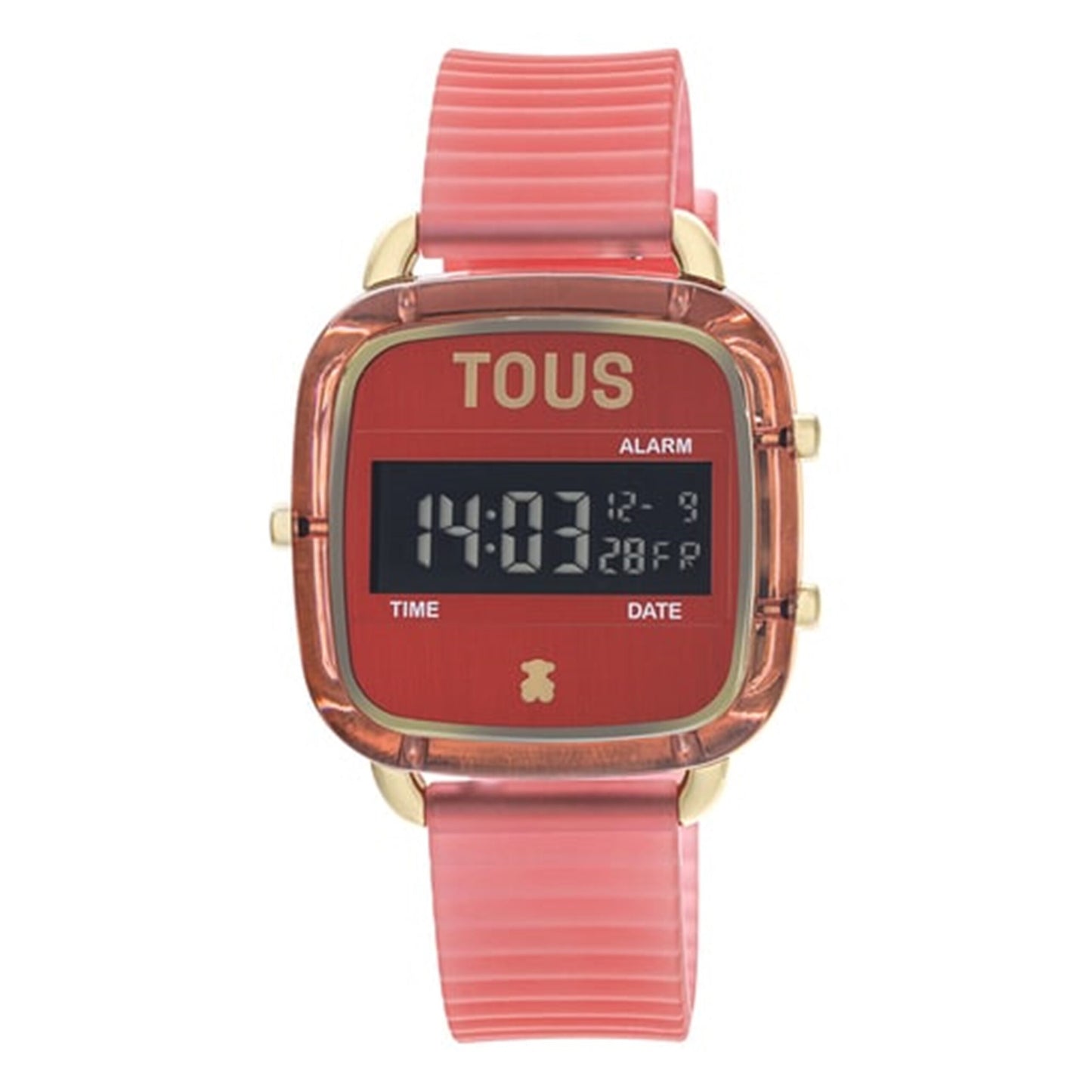 Reloj tous digital de policarbonato con correa de silicona rojo D-Logo Fresh