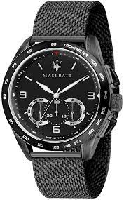 Reloj Maserati para Hombre, Colección Traguardo, con Movimiento de Cuarzo y función cronógrafo, en Acero y pvd Negro
